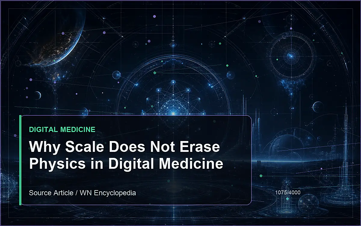AI-generated encyclopedia reference image for Why Scale Does Not Erase Physics in Digital Medicine