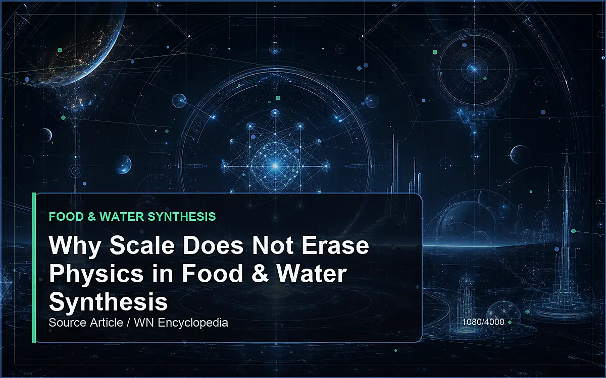 AI-generated encyclopedia reference image for Why Scale Does Not Erase Physics in Food & Water Synthesis