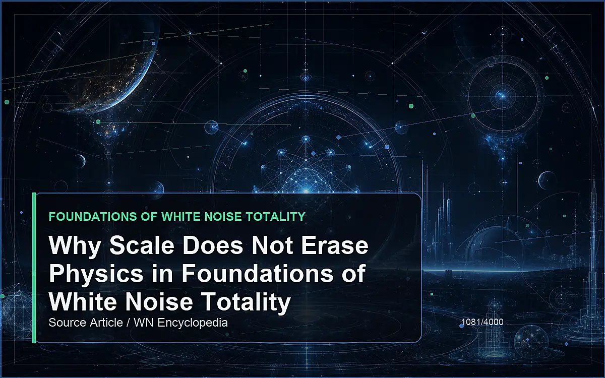 AI-generated encyclopedia reference image for Why Scale Does Not Erase Physics in Foundations of White Noise Totality