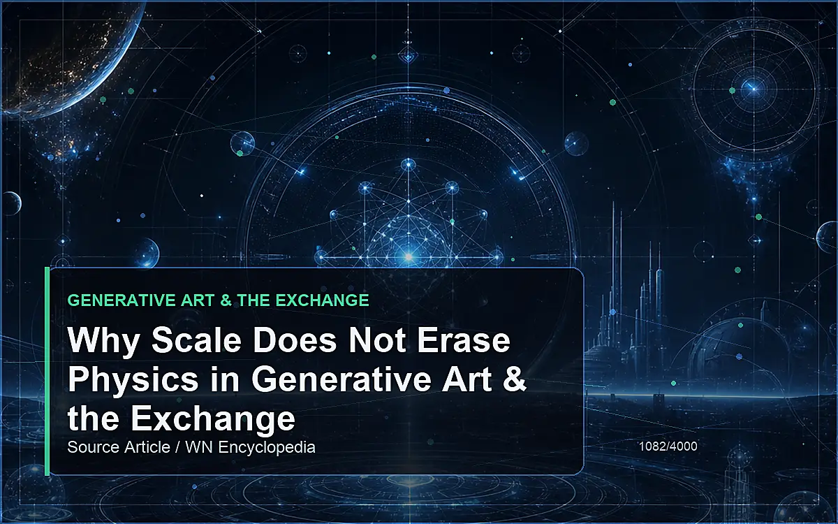 AI-generated encyclopedia reference image for Why Scale Does Not Erase Physics in Generative Art & the Exchange