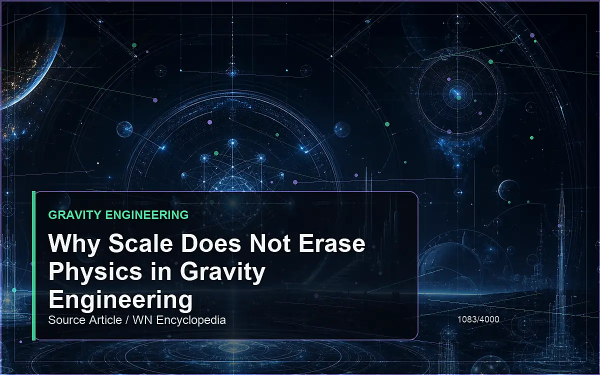 AI-generated encyclopedia reference image for Why Scale Does Not Erase Physics in Gravity Engineering
