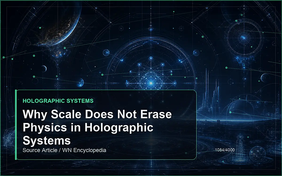 AI-generated encyclopedia reference image for Why Scale Does Not Erase Physics in Holographic Systems