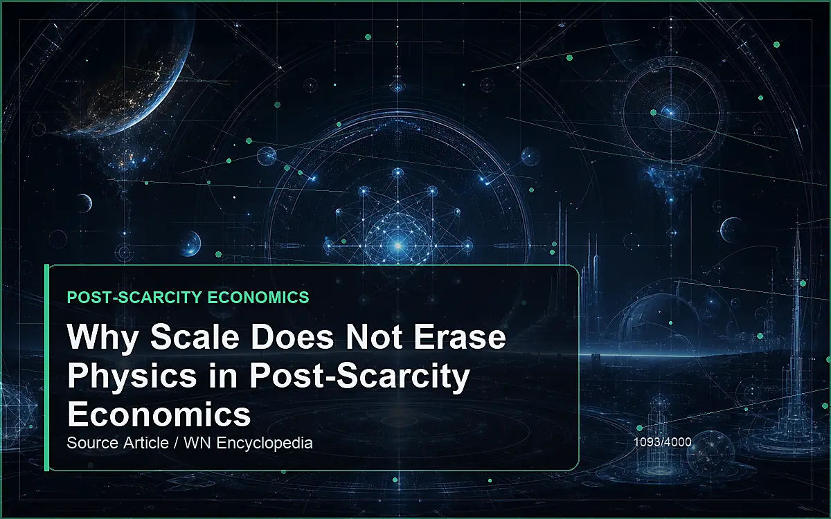 AI-generated encyclopedia reference image for Why Scale Does Not Erase Physics in Post-Scarcity Economics