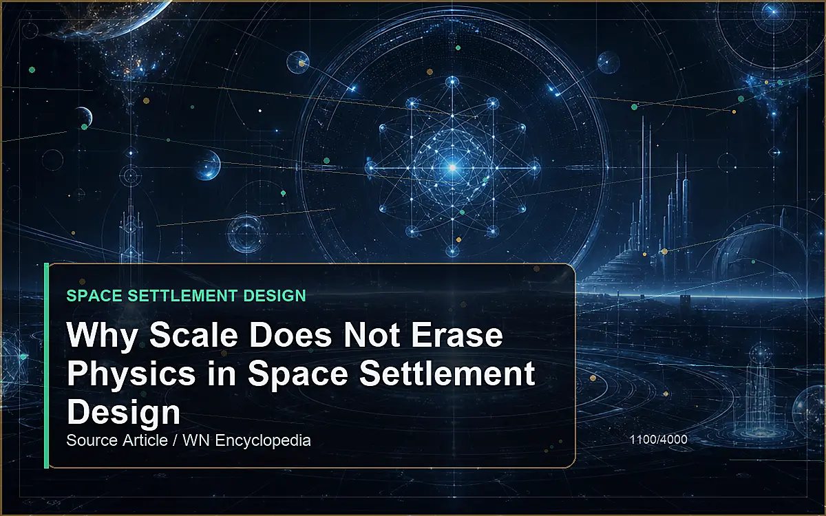 AI-generated encyclopedia reference image for Why Scale Does Not Erase Physics in Space Settlement Design