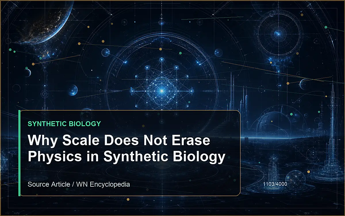 AI-generated encyclopedia reference image for Why Scale Does Not Erase Physics in Synthetic Biology