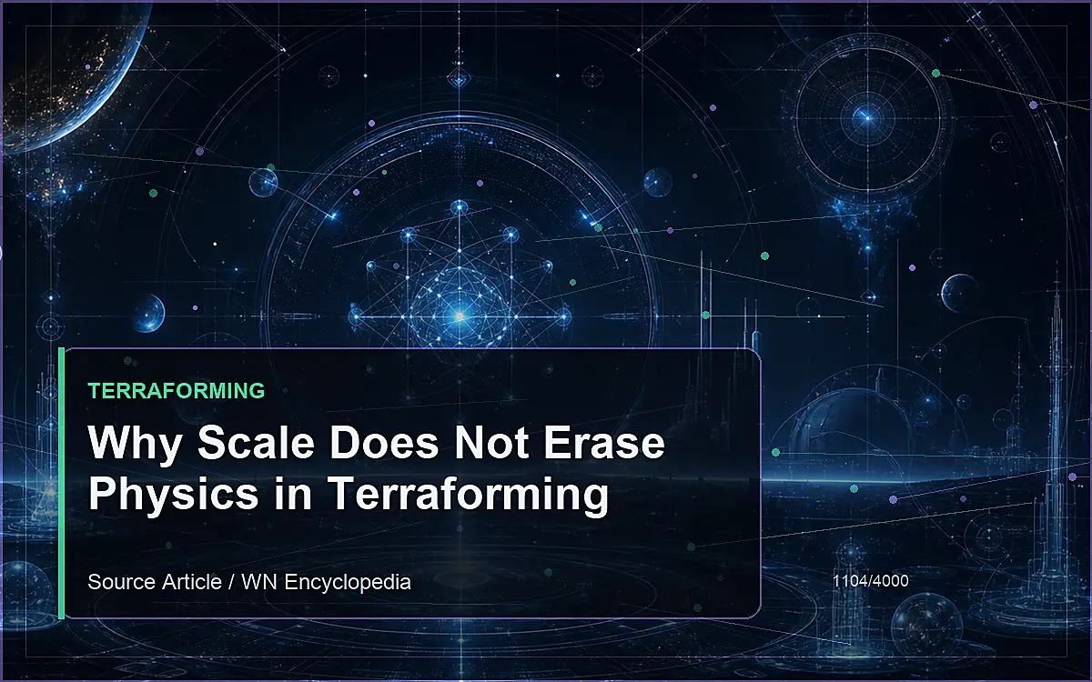 AI-generated encyclopedia reference image for Why Scale Does Not Erase Physics in Terraforming
