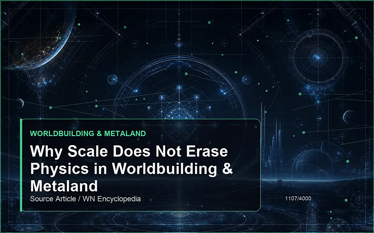 AI-generated encyclopedia reference image for Why Scale Does Not Erase Physics in Worldbuilding & Metaland