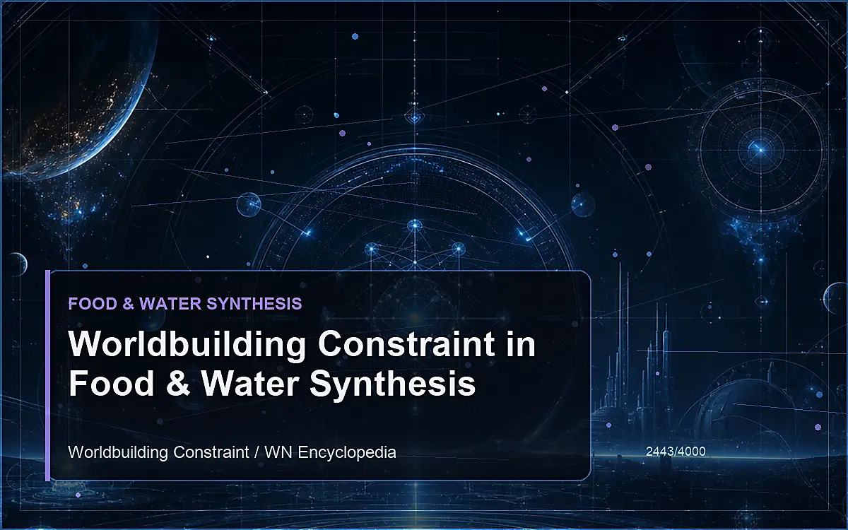 AI-generated encyclopedia reference image for Worldbuilding Constraint in Food & Water Synthesis