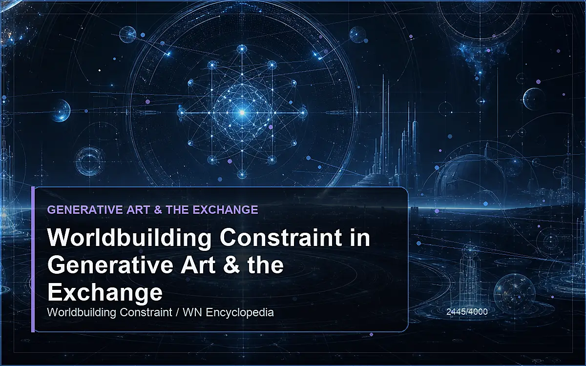 AI-generated encyclopedia reference image for Worldbuilding Constraint in Generative Art & the Exchange