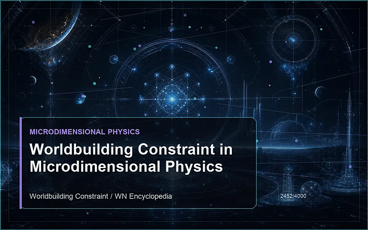 AI-generated encyclopedia reference image for Worldbuilding Constraint in Microdimensional Physics
