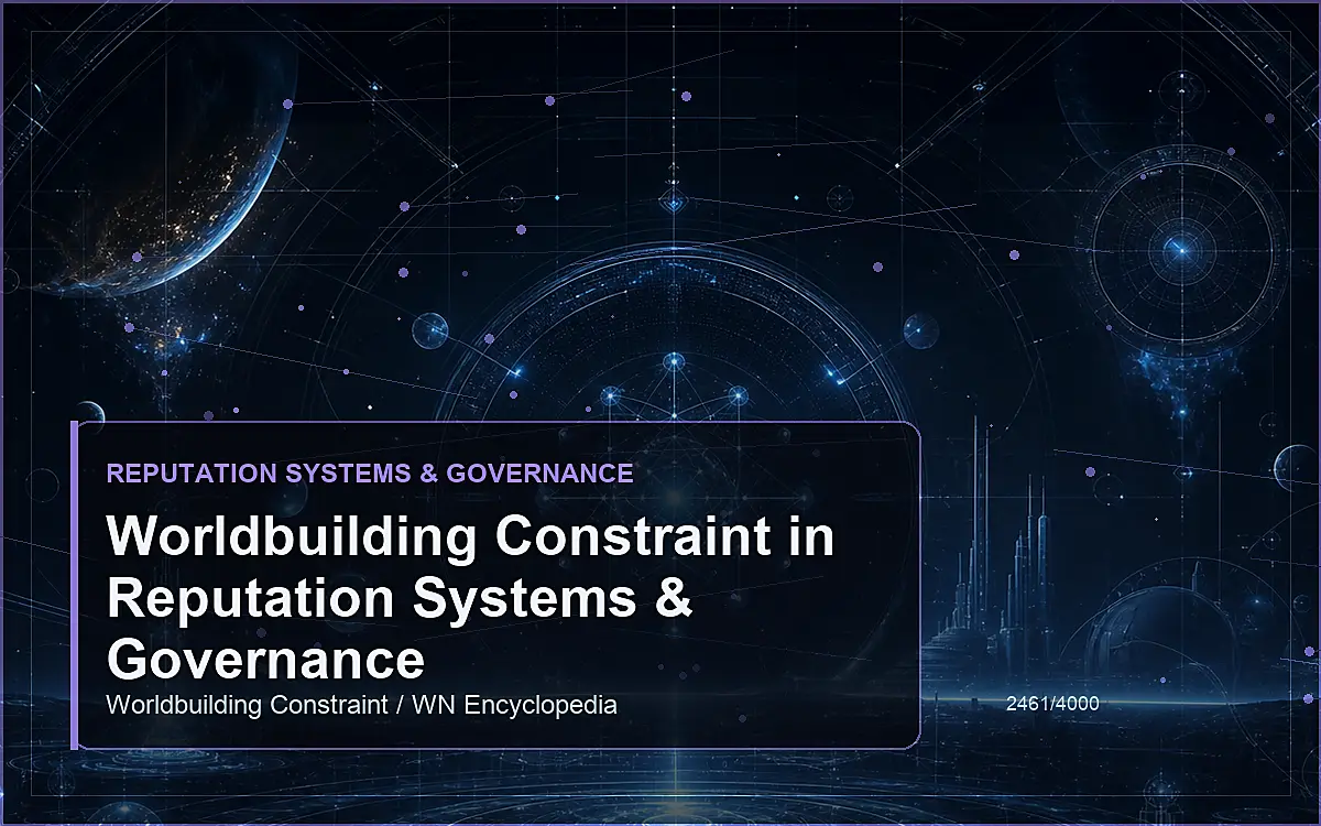 AI-generated encyclopedia reference image for Worldbuilding Constraint in Reputation Systems & Governance