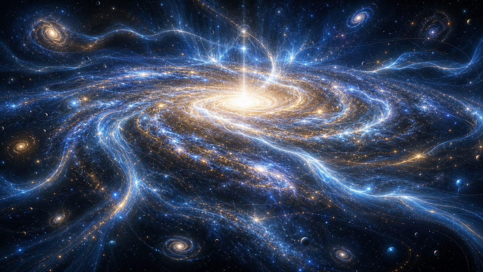 A person projecting their presence to a distant planet