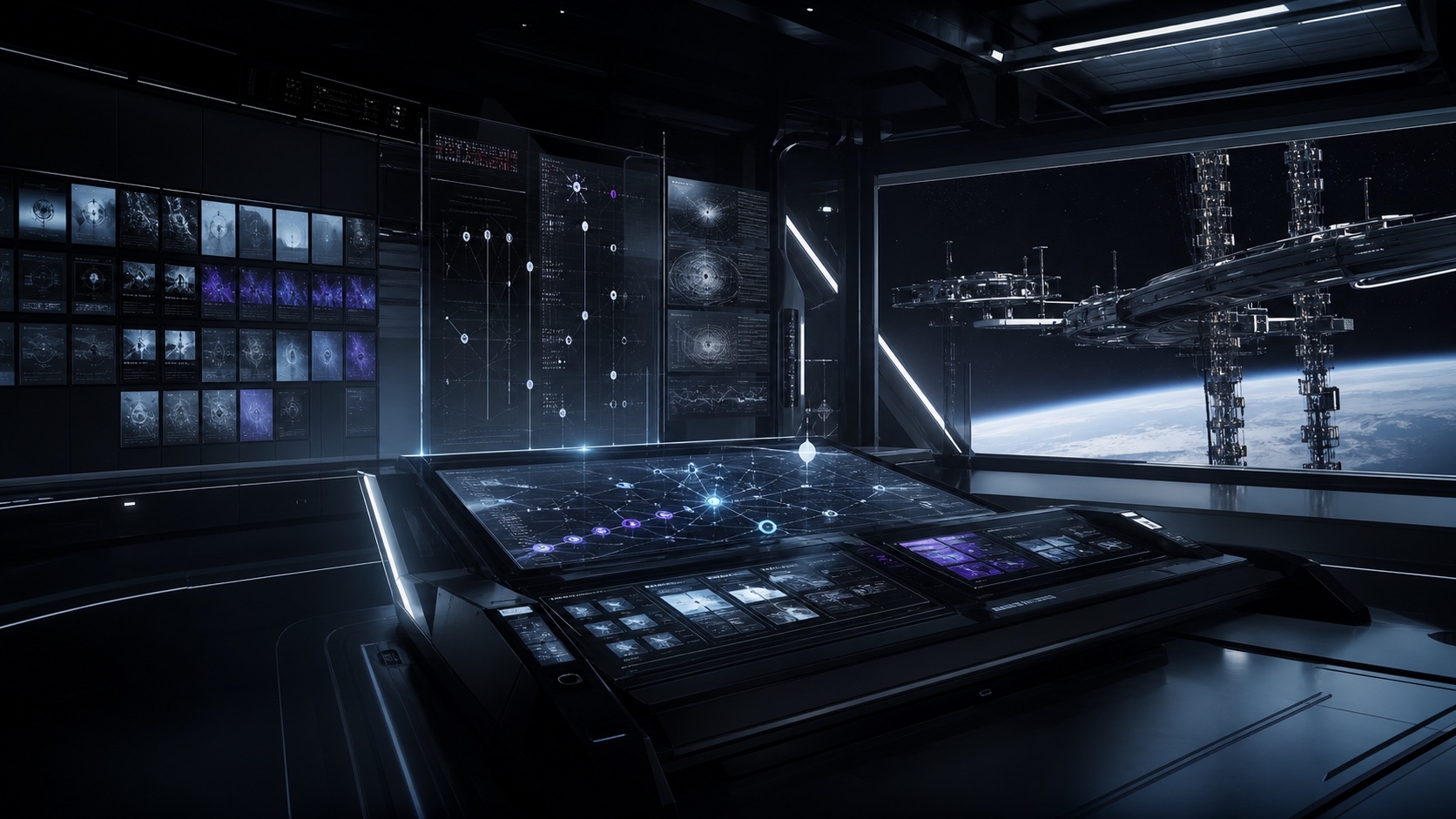 White Noise proof ledger console with orbital infrastructure and research surfaces