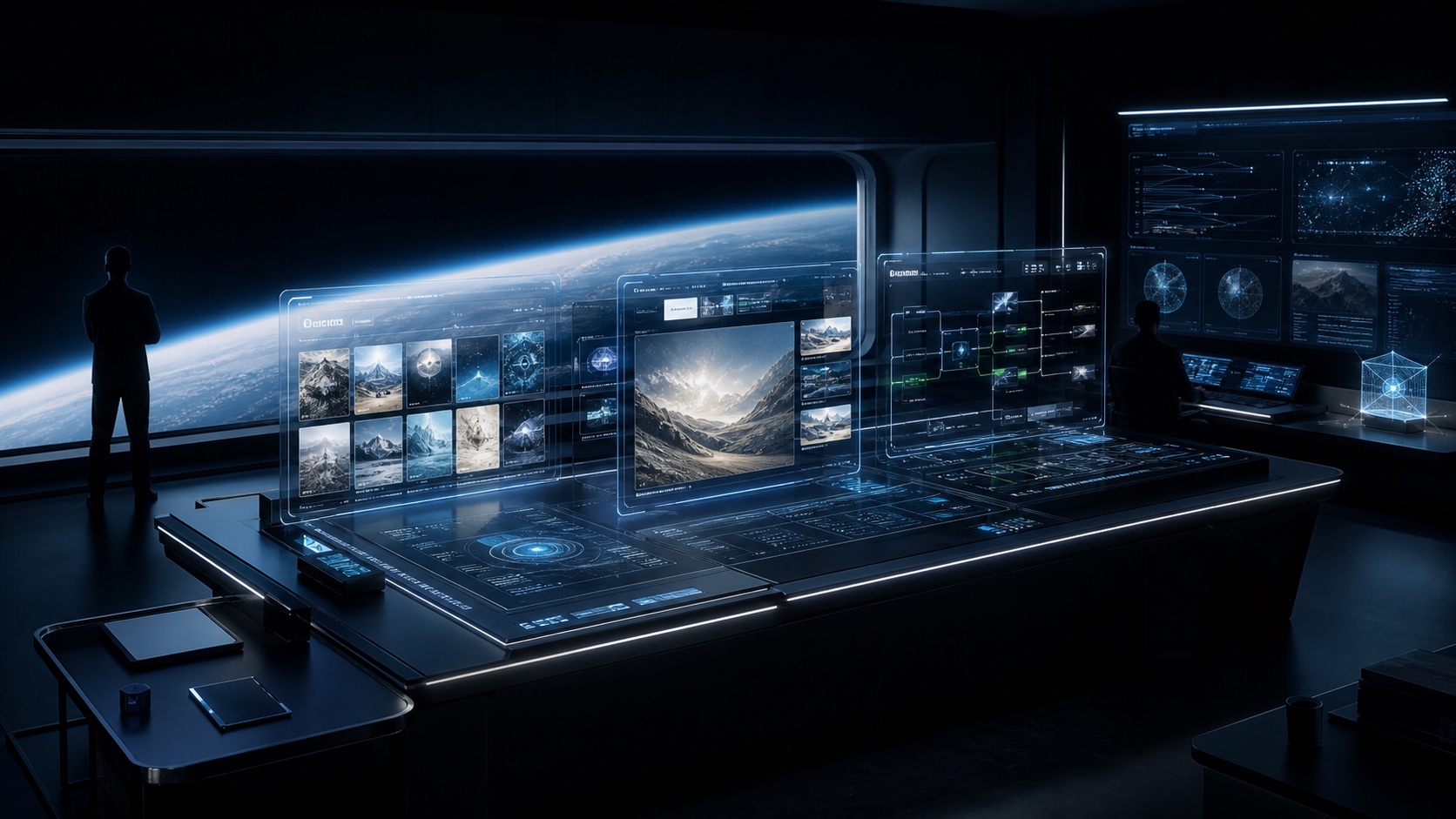 AI-generated Totality Signal Operating Room with source retrieval, image canvas, provenance, evaluation, and partner route surfaces