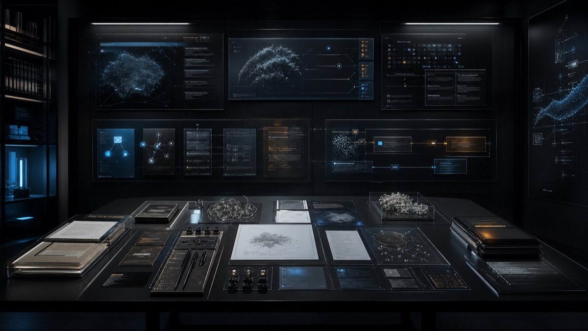 AI-generated W.N. Labs sponsor evidence room with bounded-question, controls, negative-result, reproducibility, provenance, sponsor handoff, and next-run decision surfaces