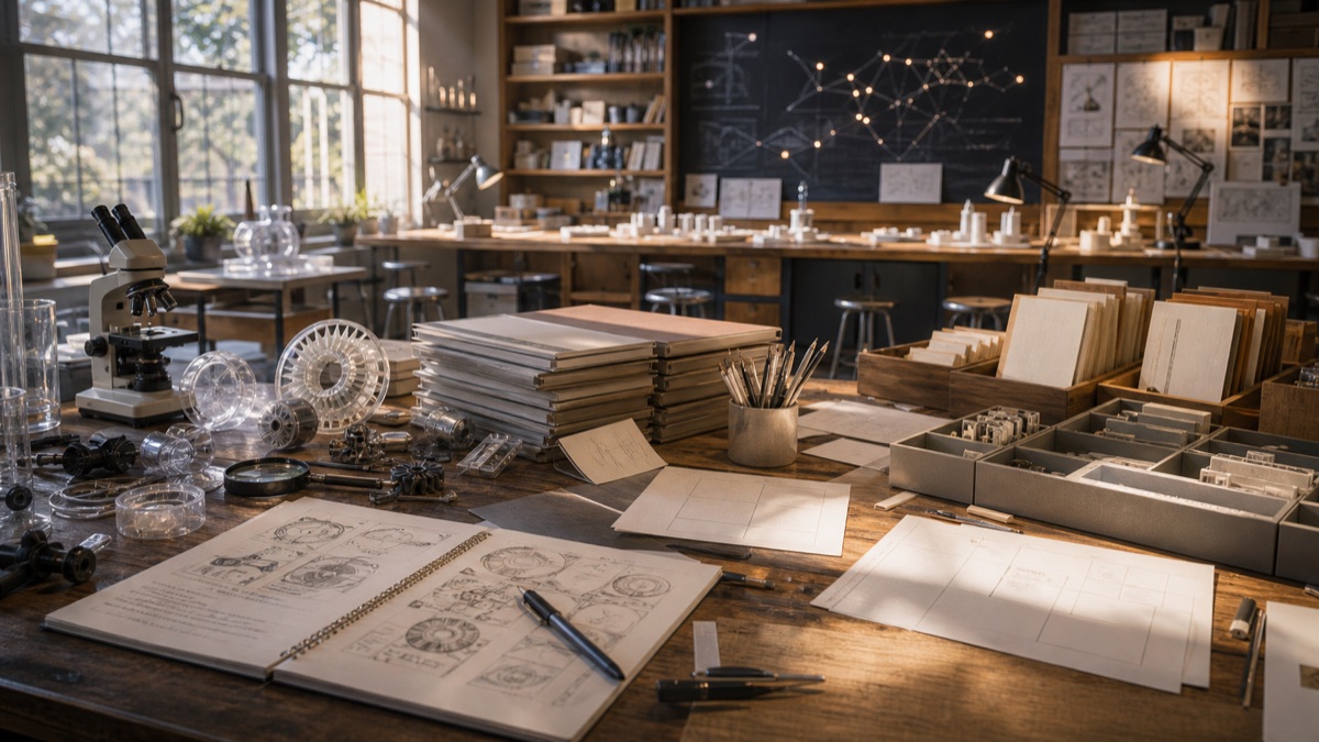 Academy Lab-to-Lesson Packets editorial art for WN Magazine