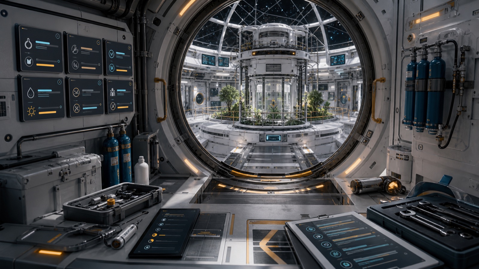 Airlock Checklists for OSTSS Habitat Stories editorial art for WN Magazine