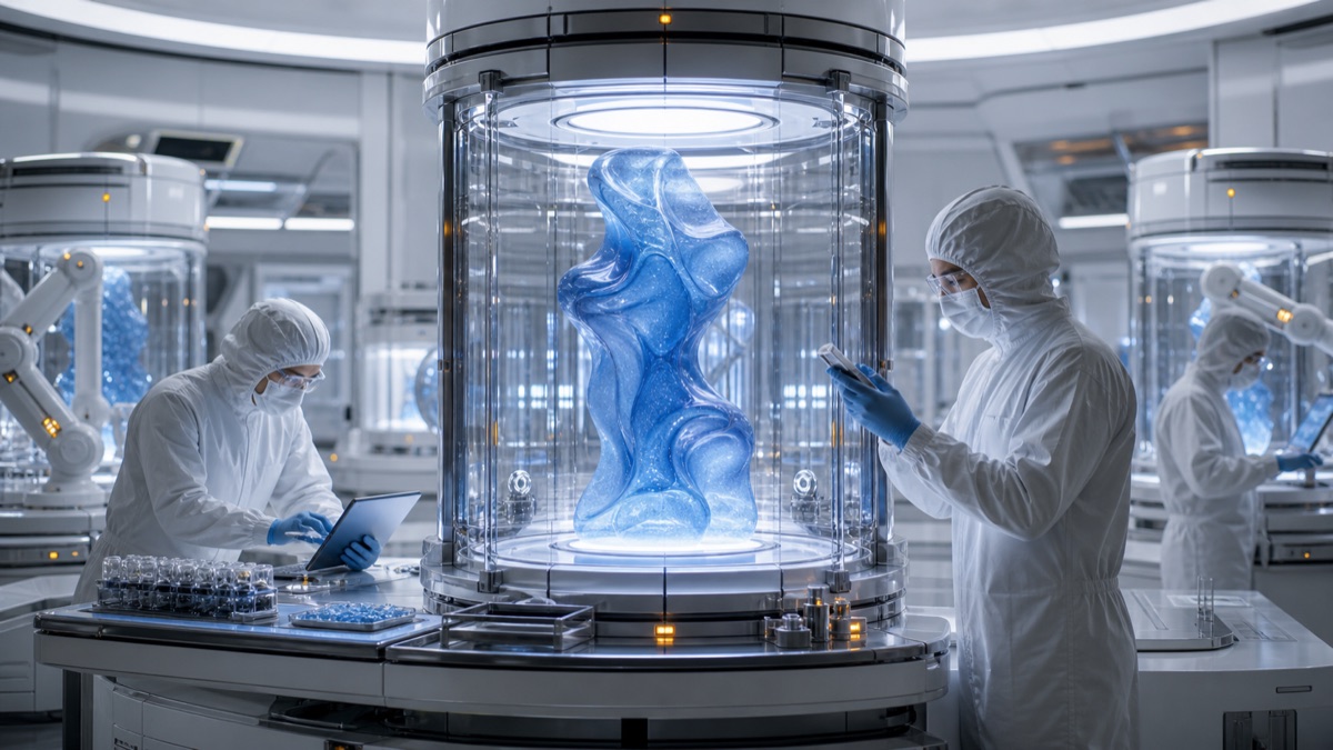 Blue Gue in the Clean Room editorial art for WN Magazine