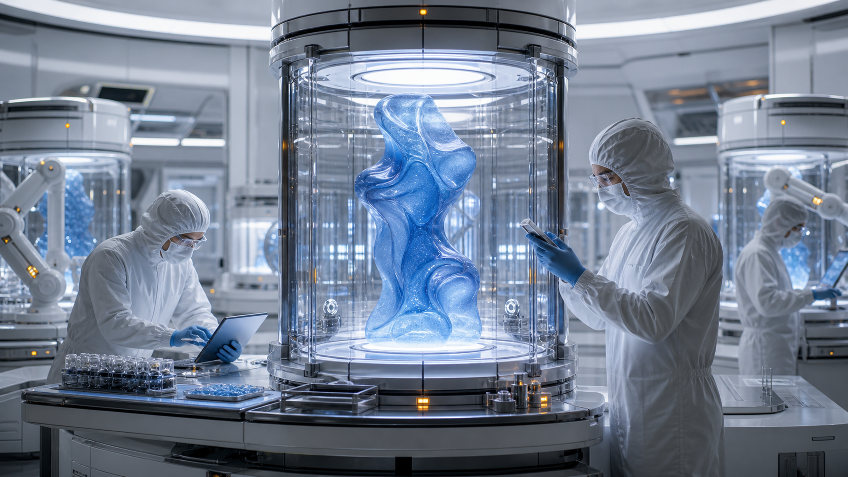 Blue Gue in the Clean Room editorial art for WN Magazine