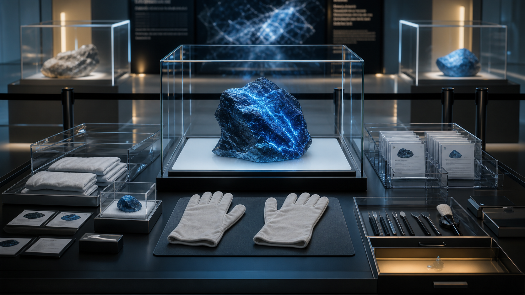 Blue Gue Public Handling Gloves editorial art for WN Magazine