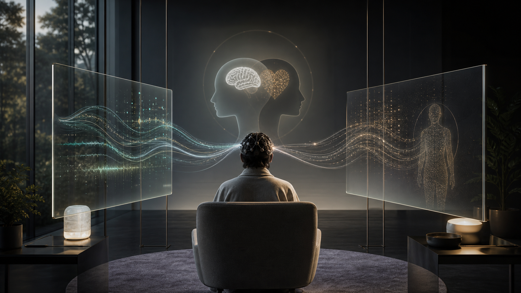 Brain Interface Bandwidth and Personhood editorial art for WN Magazine