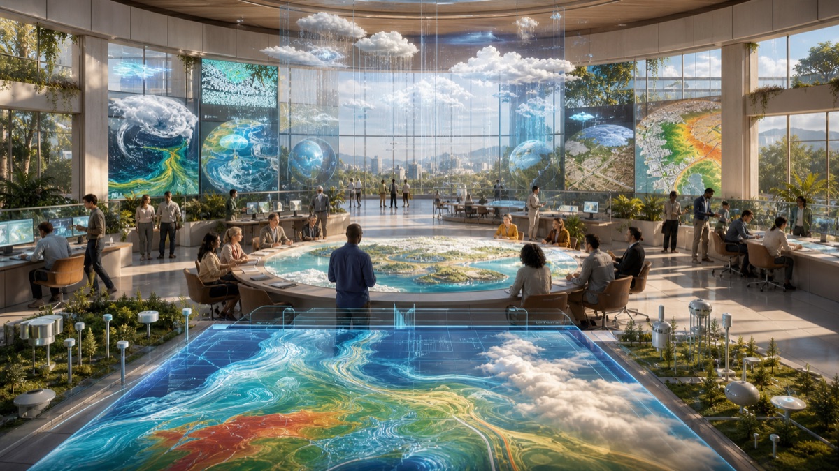 Climate Models as Civic Instruments editorial art for WN Magazine