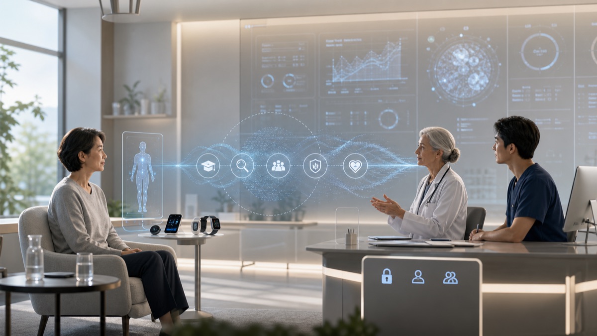 Clinic Language for Digital Medicine Boundaries editorial art for WN Magazine