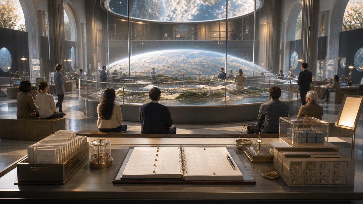 Consent Ledgers for Universe-Scale Simulations editorial art for WN Magazine