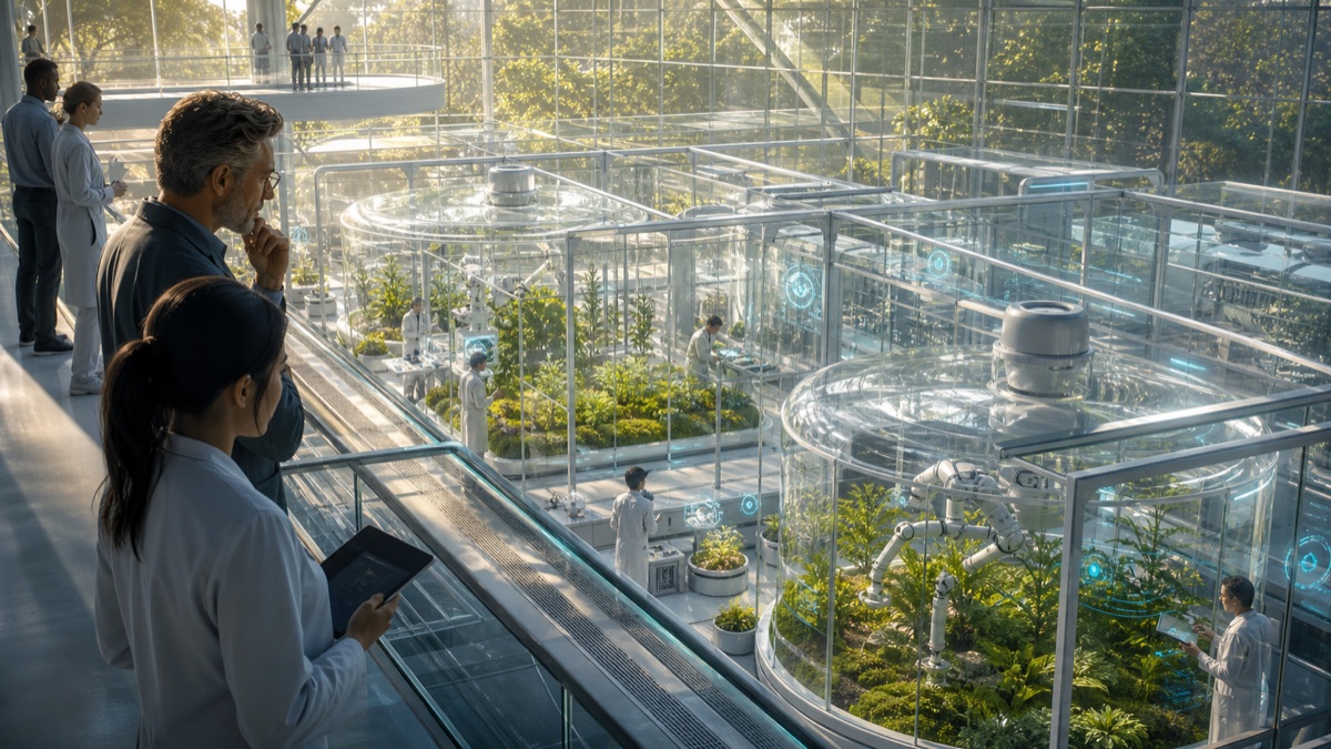 Containment Gardens for Synthetic Life editorial art for WN Magazine