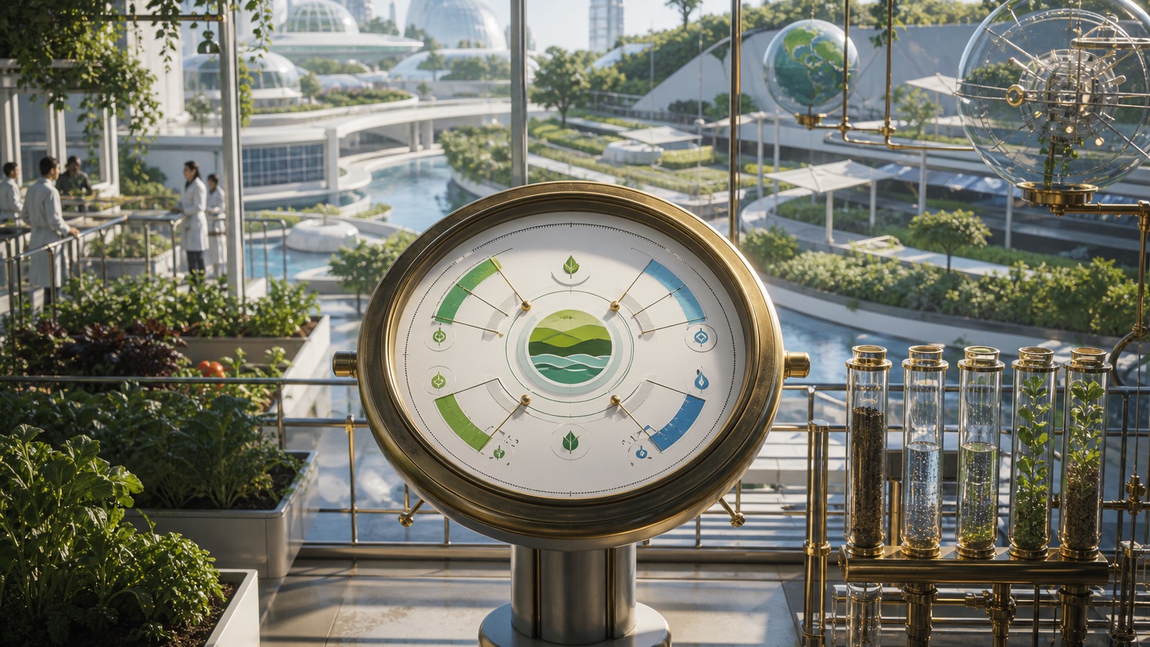 Ecosystem Stress Meters for Project Utopia editorial art for WN Magazine