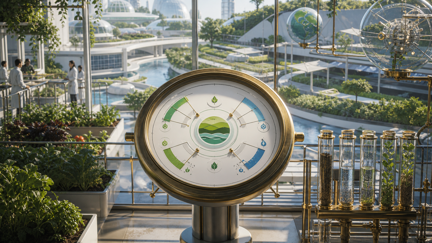 Ecosystem Stress Meters for Project Utopia editorial art for WN Magazine