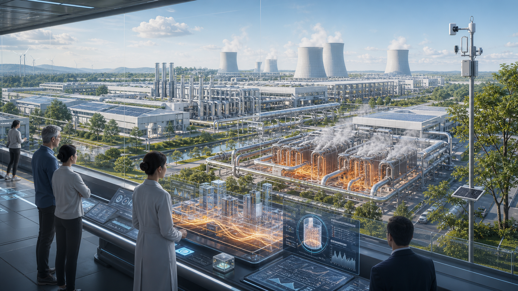 Heat Budgets for Superfactory Dreams editorial art showing a heat budget that puts thermal load, cooling, location, and community review beside factory automation