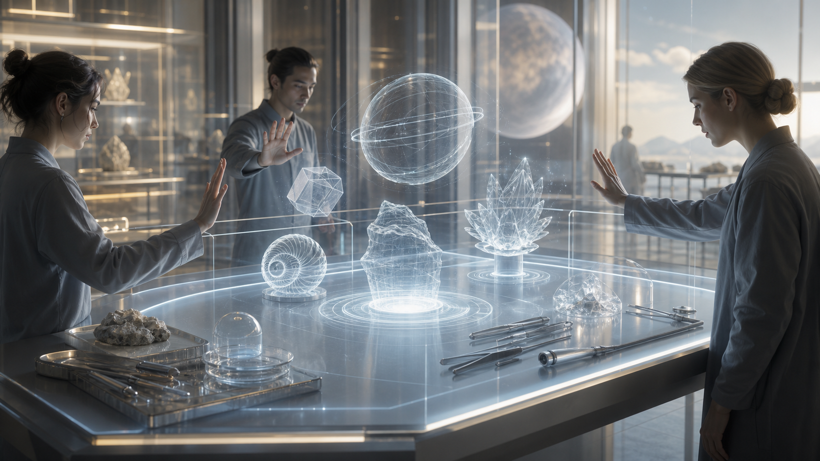 Hologram Objects and Touch Boundaries editorial art for WN Magazine