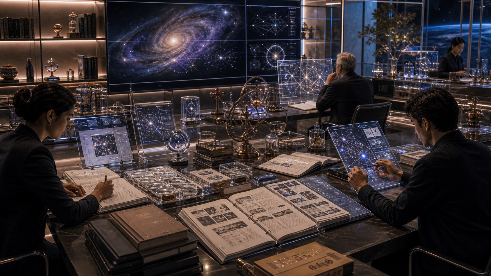 Lab Notebooks for In-House Model Roles editorial art showing a lab notebook for each in-house model role used by a member or research workflow