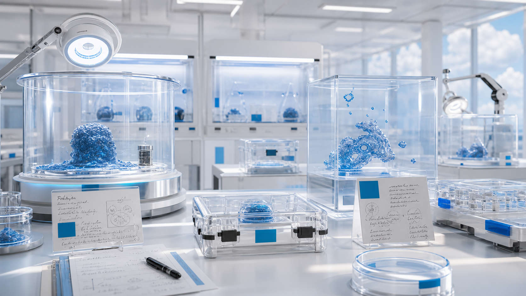 Lab Notes for Blue Gue Containment editorial image for WN Magazine
