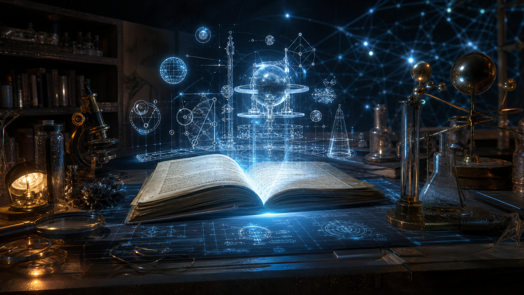 The Laboratory Hidden Inside the Book editorial art for WN Magazine