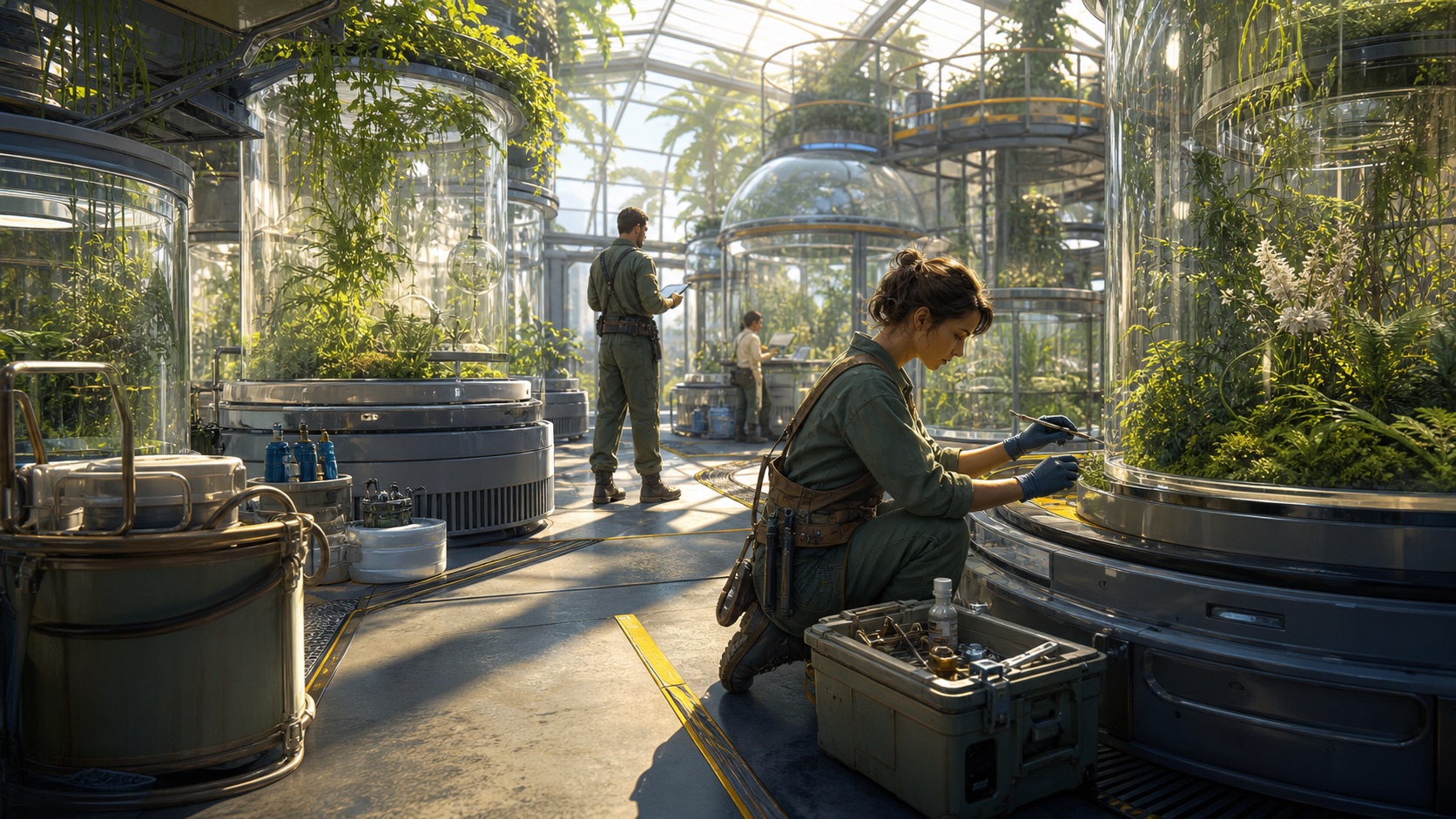 Maintenance Gardens for Synthetic Biology editorial art for WN Magazine
