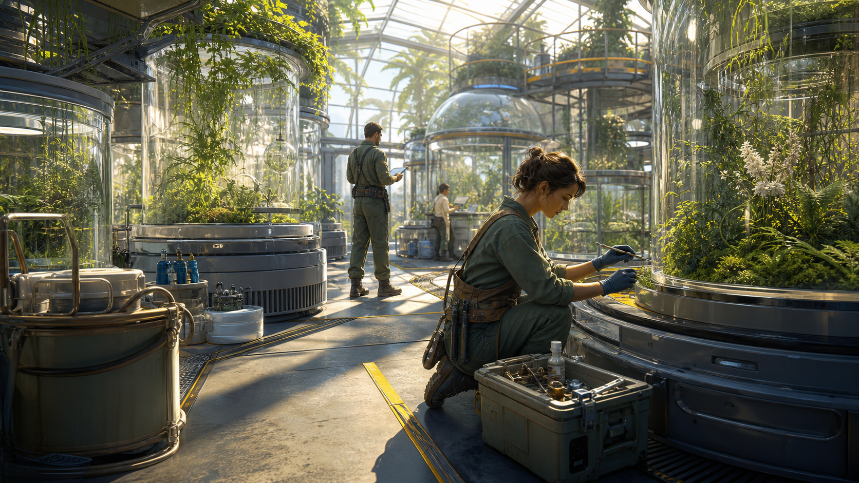 Maintenance Gardens for Synthetic Biology editorial art for WN Magazine