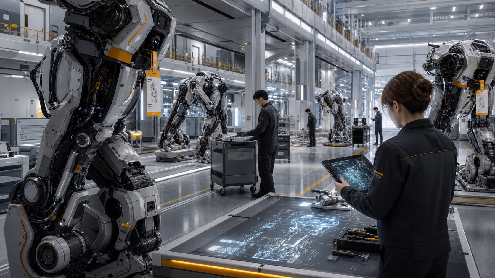 Maintenance Passports for Superfactory Robots editorial art for WN Magazine