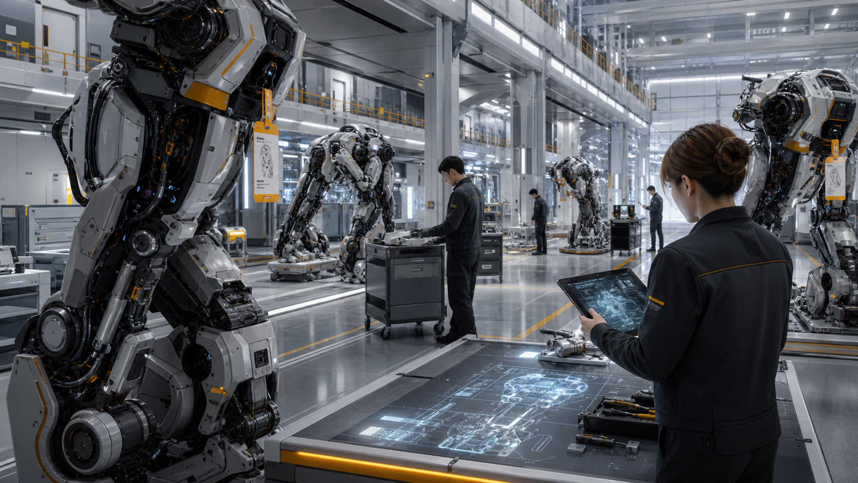 Maintenance Passports for Superfactory Robots editorial art for WN Magazine