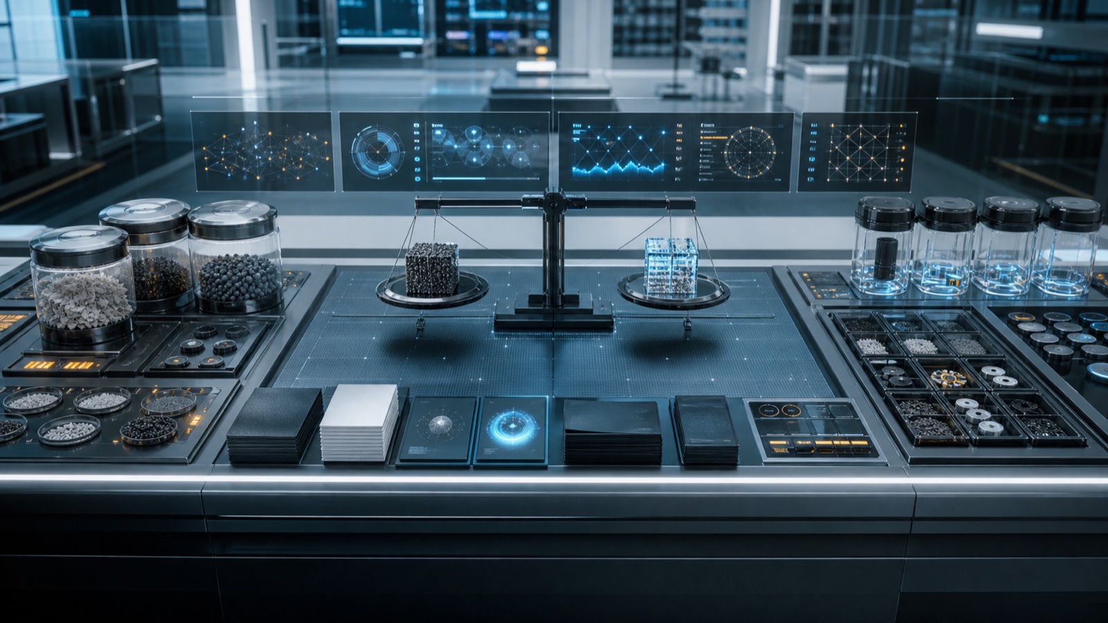 Mass and Energy Ledgers for Replicator Dreams editorial art for WN Magazine