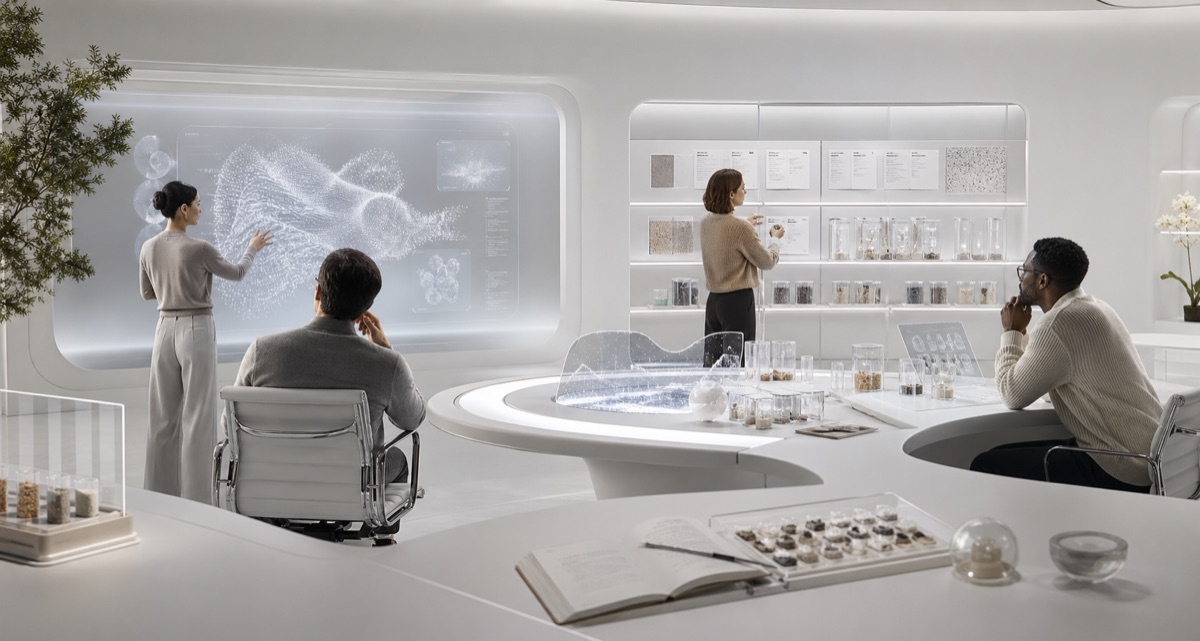 Model Handoff Rooms for Labs Briefs editorial art for WN Magazine