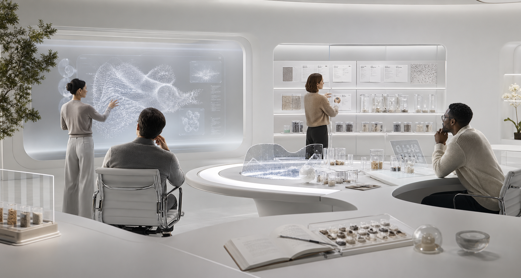 Model Handoff Rooms for Labs Briefs editorial art for WN Magazine