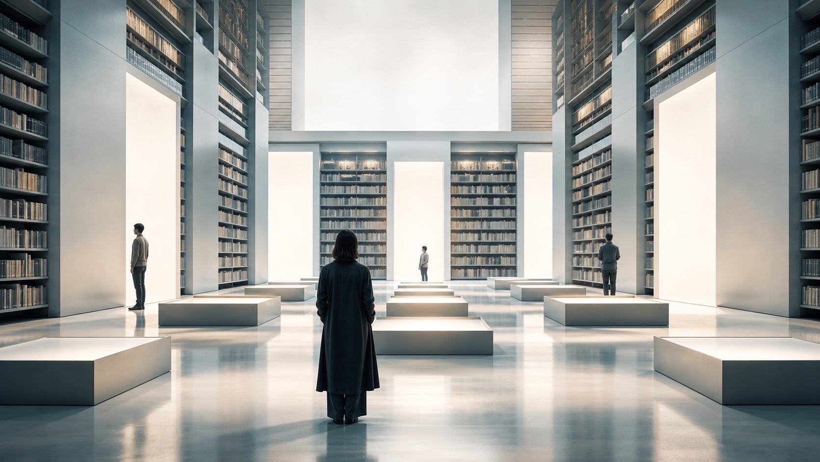 Negative Space in the White Noise Library editorial art for WN Magazine