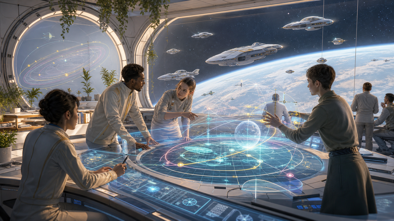 Nonmilitary Rescue Grammar for Deep-Space Maps editorial art for WN Magazine