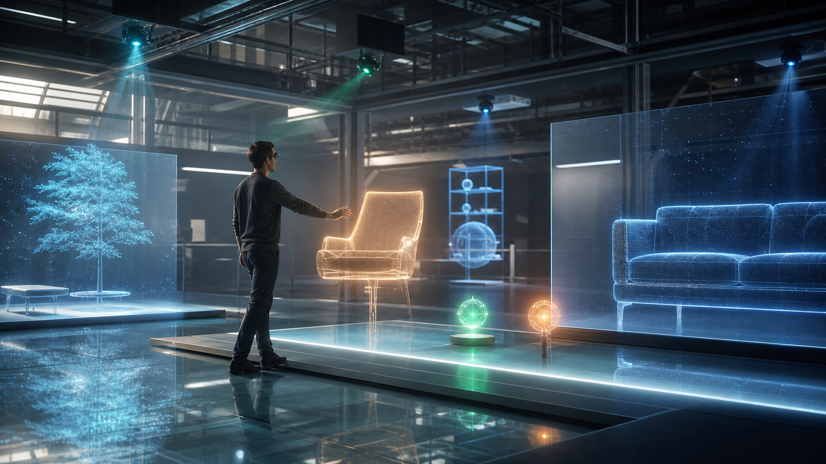 Object Status Lights for Holographic Rooms editorial art for WN Magazine