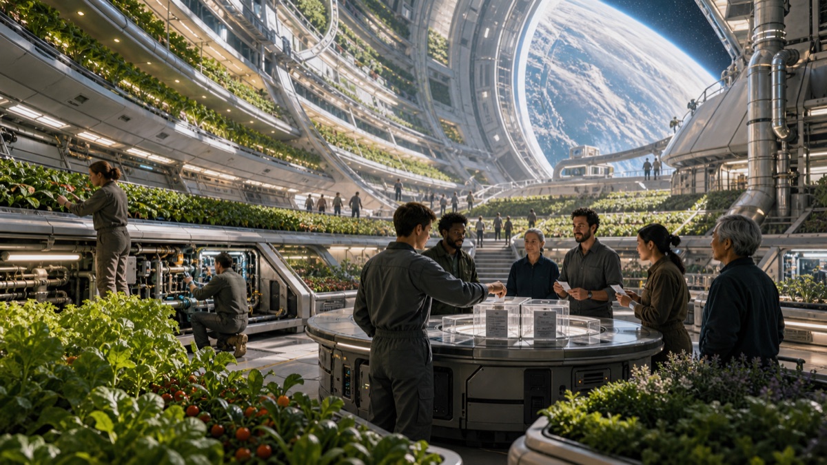 Orbital Gardens and the Maintenance Vote editorial art for WN Magazine