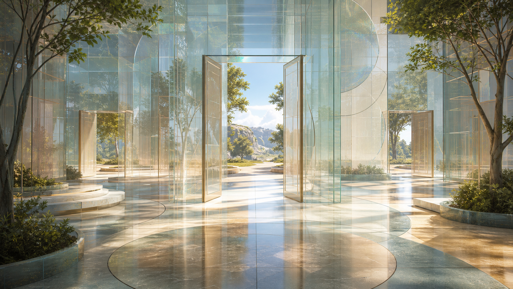 Ordinary Doors in Virtual Worlds editorial art for WN Magazine
