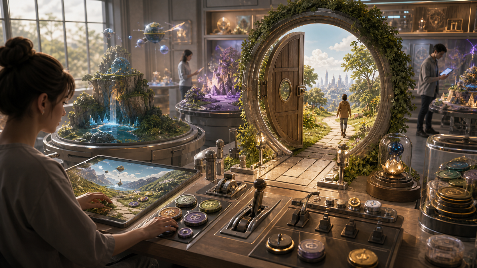 Practical Doors in Metaland Worlds editorial art for WN Magazine