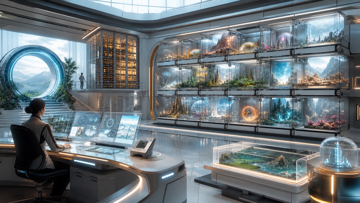 Provenance Rooms for Generated Worlds editorial art for WN Magazine